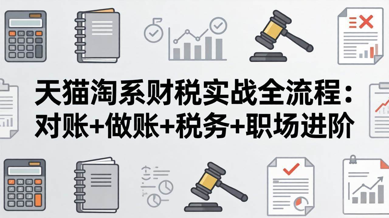 （17676期）天猫淘系财税实战全流程：对账+做账+税务+职场进阶，手把手吃透平台财税每一环